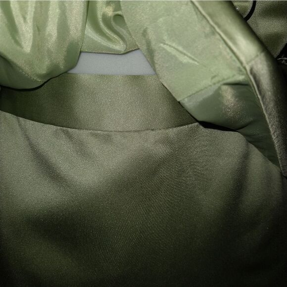 Impressions Satin Lime Green Skirt Set - Picture 8 of 12